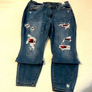 NWT Judy Blue Buffalo Check Jeans
